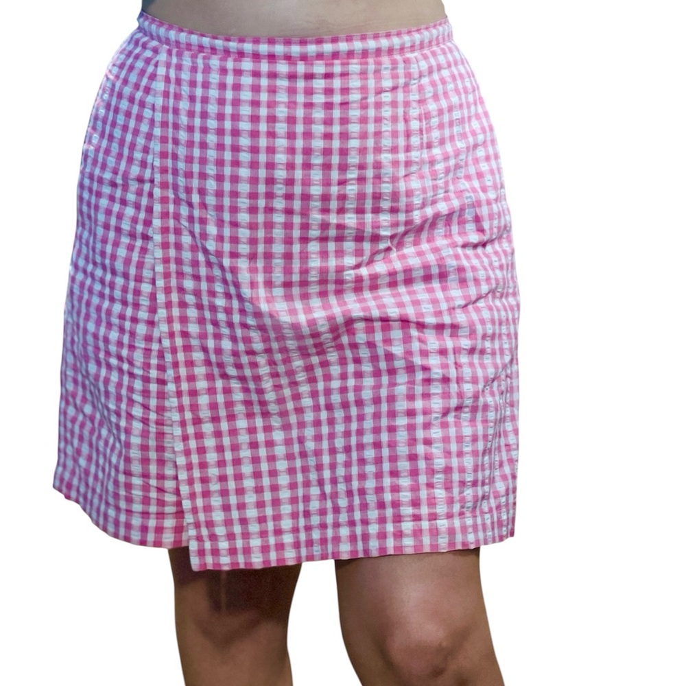 VINTAGE Liz Claiborne Pink and White Gingham Skort